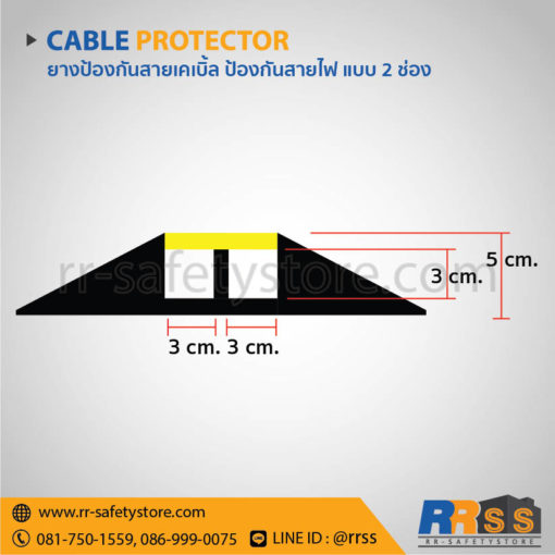 ยางป้องกันสายเคเบิ้ล 2 ช่อง ราคาถูก