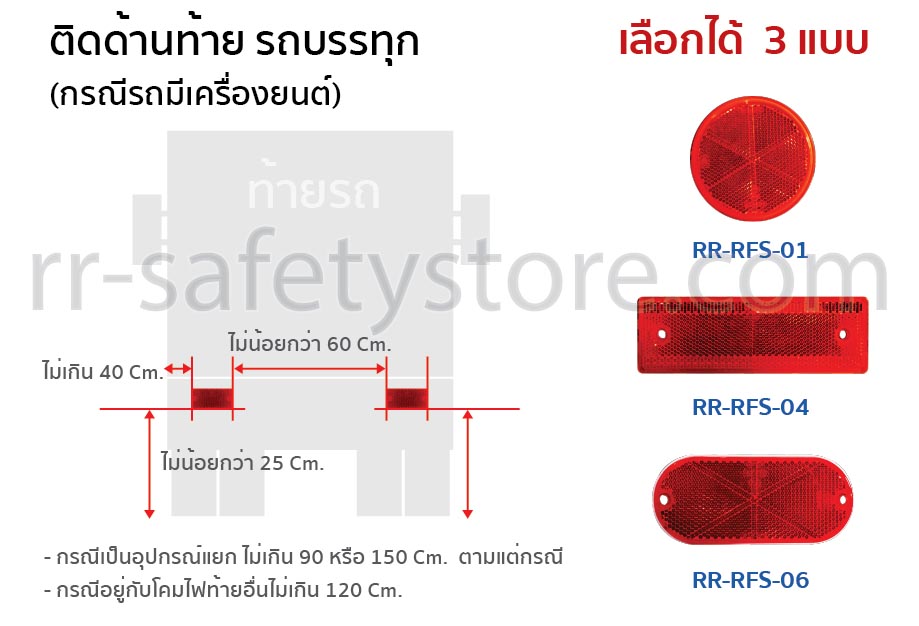 ทับทิมสะท้อนแสง แผ่นสะท้อนแสงติดรถบรรทุก