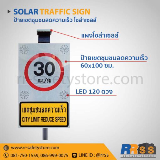 ป้ายเขตชุมชนลดความเร็ว 30 กม./ชม. ไทวัสดุ