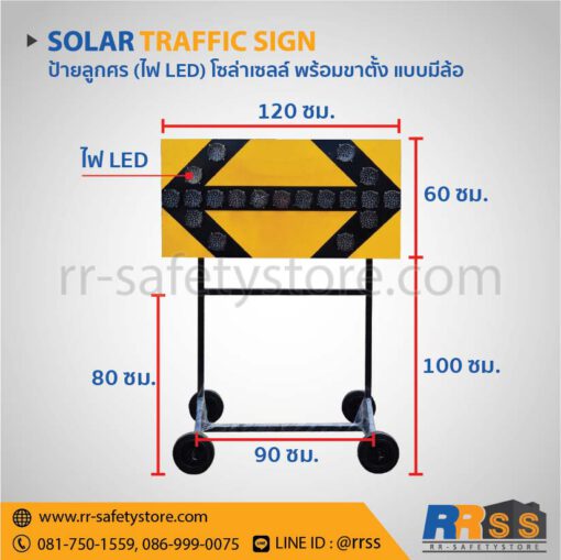 ป้ายลูกศร ไฟ LED โซล่าเซลล์ ราคาถูก โฮมโปร