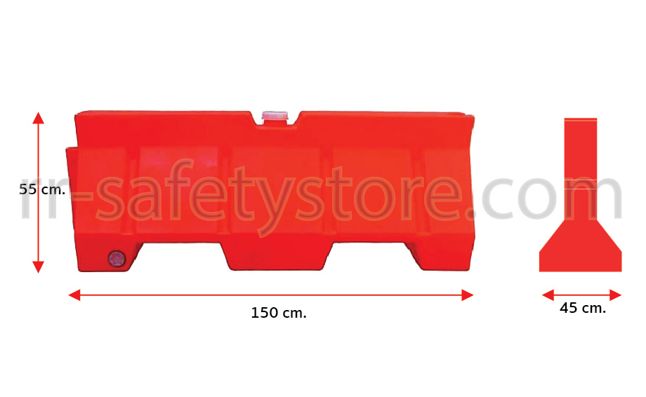 กำแพงน้ำ แบริเออร์ แผงกั้นจราจรบรรจุน้ำ ยาว 150 ซม.